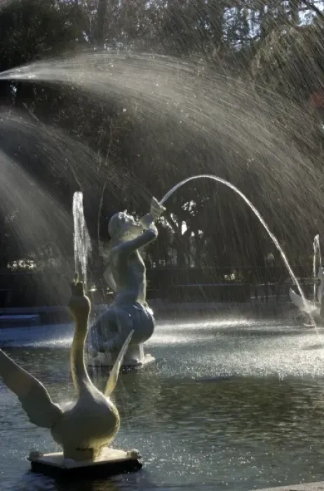 Framed Print : USA, Georgia, Savannah, Forsythe Park fountain