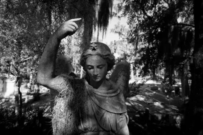 Framed Print : USA, Georgia, Savannah, Graveyard statue and trees draped in Spanish Moss inside Framed Print : USA, Georgia, Savannah, Graveyard statue and trees draped in Spanish Moss inside