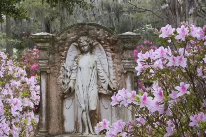 Framed Print : USA, Georgia, Savannah, Spring at Historic Bonaventure Cemetery