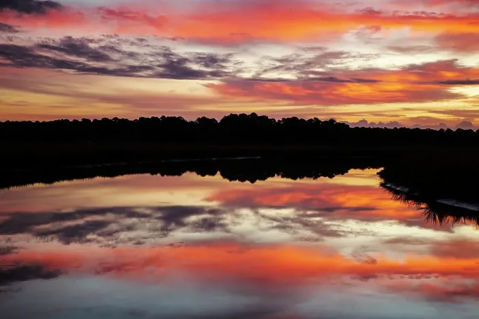 Framed Print : USA, Georgia, Savannah. Sunrise along Grimball Creek Framed Print : USA, Georgia, Savannah. Sunrise along Grimball Creek