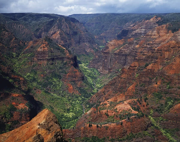 USA, Hawaii, Kauai. Waimea Canyon overlook. Credit as: Dennis Flaherty  /  Jaynes Gallery