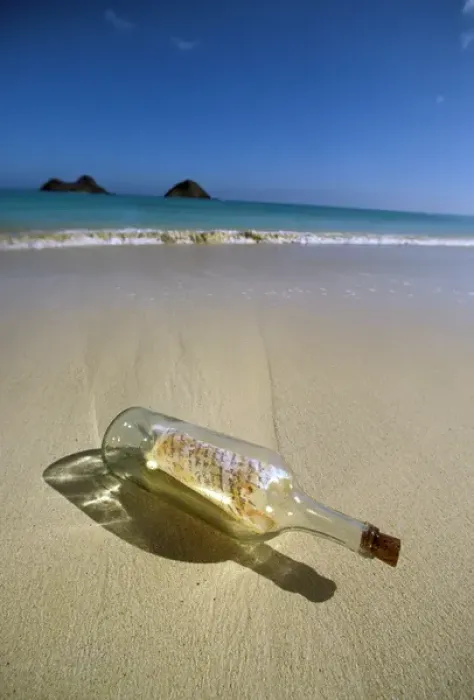 Framed Print : USA, Hawaii. Message in a bottle Framed Print : USA, Hawaii. Message in a bottle