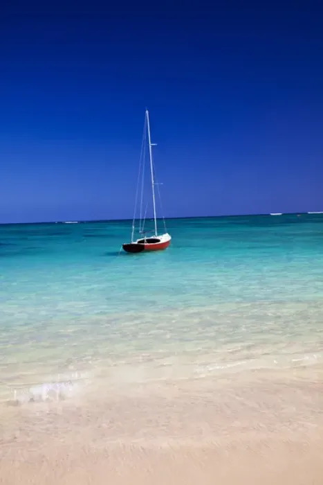 Framed Print : USA; Hawaii; Oahu; Sail Boat at Anchor in Blue Water With Swimmer Framed Print : USA; Hawaii; Oahu; Sail Boat at Anchor in Blue Water With Swimmer
