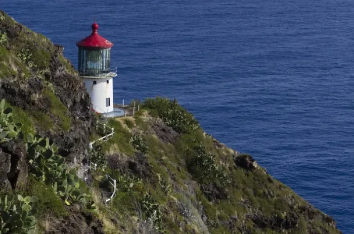 Framed Print : USA, Hawaii, Oahu, Waimanalo. U. S. Coast Guard Makapuu Point Light