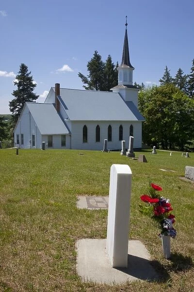 USA, Idaho, The Palouse, Genesee, Genesee Valley Lutheran Church and cemetery