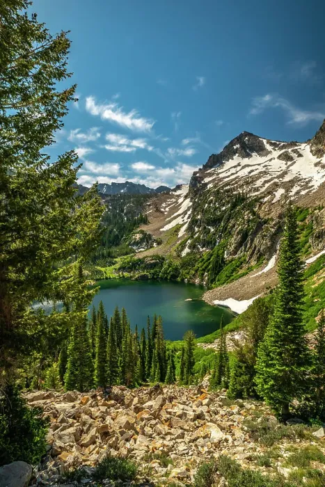 Framed Print : USA, Idaho, Sawtooth Wilderness. Mountain and Alpine Lake Framed Print : USA, Idaho, Sawtooth Wilderness. Mountain and Alpine Lake