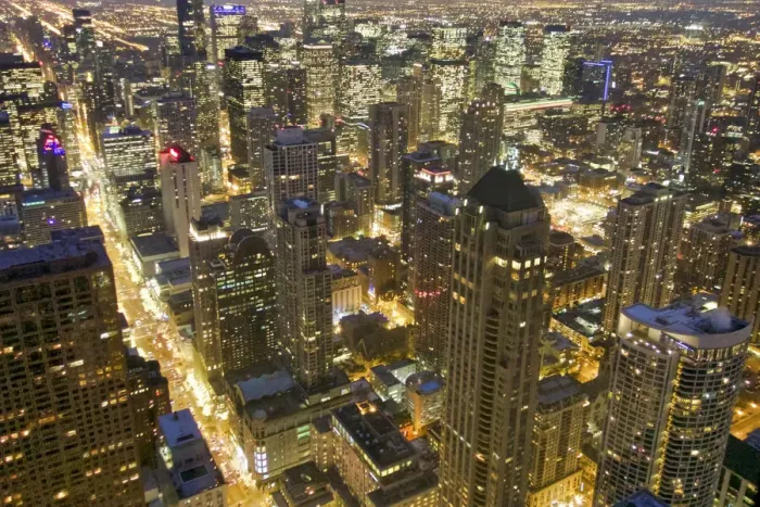 Framed Print : Usa, Illinois, Chicago, city view from atop Hancock Tower