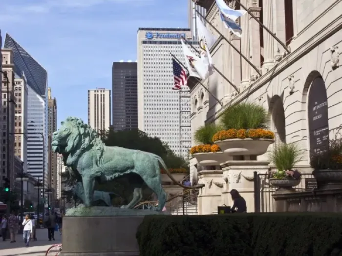 Framed Print : USA, Illinois, Chicago, Cityscapes, Lion Statuary at Art Museum Entrance on Michigan Framed Print : USA, Illinois, Chicago, Cityscapes, Lion Statuary at Art Museum Entrance on Michigan
