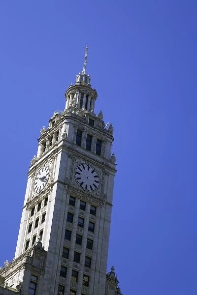 USA, Illinois, Chicago. Top of Wrigley Building