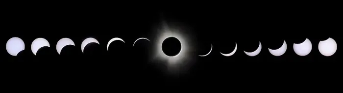 Framed Print : USA, Indiana, Carmel. Composite of total solar eclipse progression. ©Wendy Kaveney  /  Jaynes Gallery  /  DanitaDelimont.com