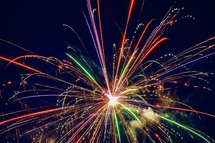 Framed Print : USA, Indiana, Carmel. Fourth of July fireworks. ©Wendy Kaveney  /  Jaynes Gallery  /  DanitaDelimont.com