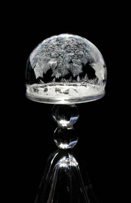 Framed Print : USA, Indiana, Carmel. Frozen soap bubble on wine glass base. ©Wendy Kaveney  /  Jaynes Gallery  /  DanitaDelimont.com