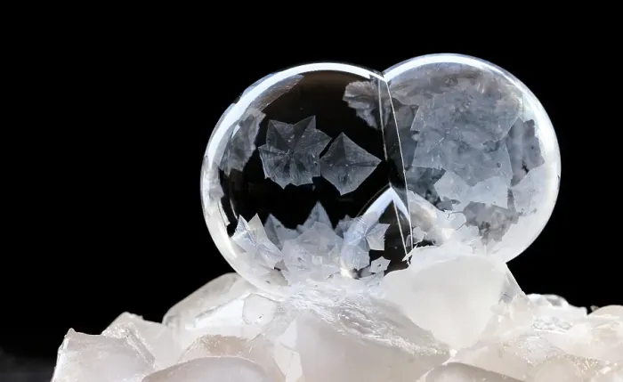 Framed Print : USA, Indiana, Carmel. Frozen soap bubbles with feather-like crystals on bed of ice. ©Wendy Kaveney / Jaynes Gallery / DanitaDelimont.com Framed Print : USA, Indiana, Carmel. Frozen soap bubbles with feather-like crystals on bed of ice. ©Wendy Kaveney / Jaynes Gallery / DanitaDelimont.com