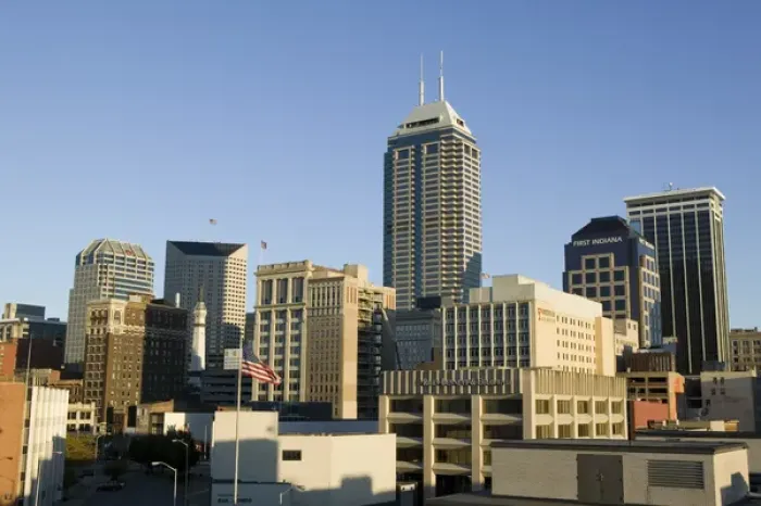 Framed Print : USA-Indiana-Indianapolis: Downtown- View with Chase Tower / Morning Framed Print : USA-Indiana-Indianapolis: Downtown- View with Chase Tower / Morning