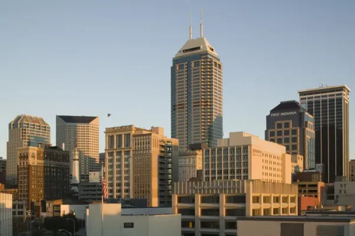 Framed Print : USA-Indiana-Indianapolis: Downtown- View with Chase Tower / Sunrise Framed Print : USA-Indiana-Indianapolis: Downtown- View with Chase Tower / Sunrise