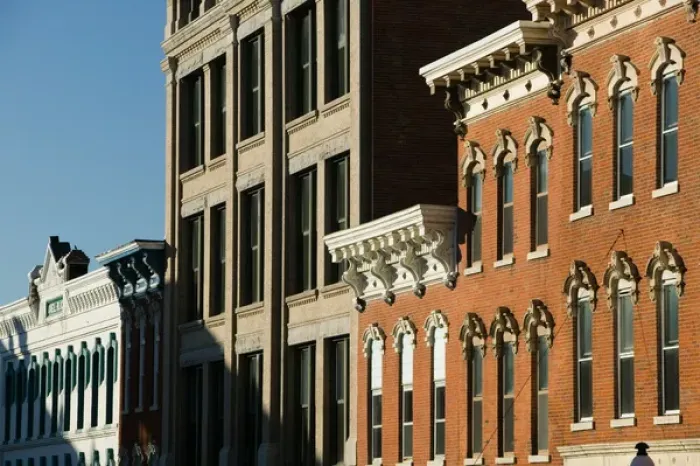 Framed Print : USA-IOWA-Dubuque: Architecture along Main Street Framed Print : USA-IOWA-Dubuque: Architecture along Main Street