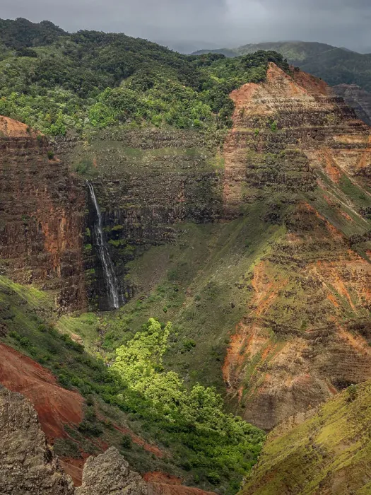Framed Print : USA, Kauai, Hawaii. Colorful gorge and Waipoo Waterfall at Waimea Canyon State Park Framed Print : USA, Kauai, Hawaii. Colorful gorge and Waipoo Waterfall at Waimea Canyon State Park