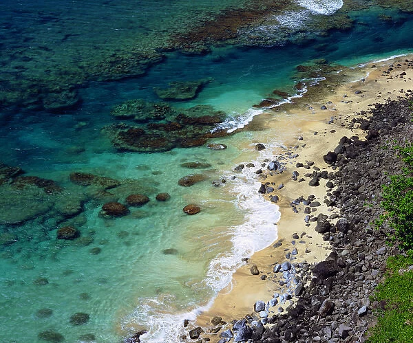 USA; Kauai Hawaii; A coral reef on the Na Pali coast