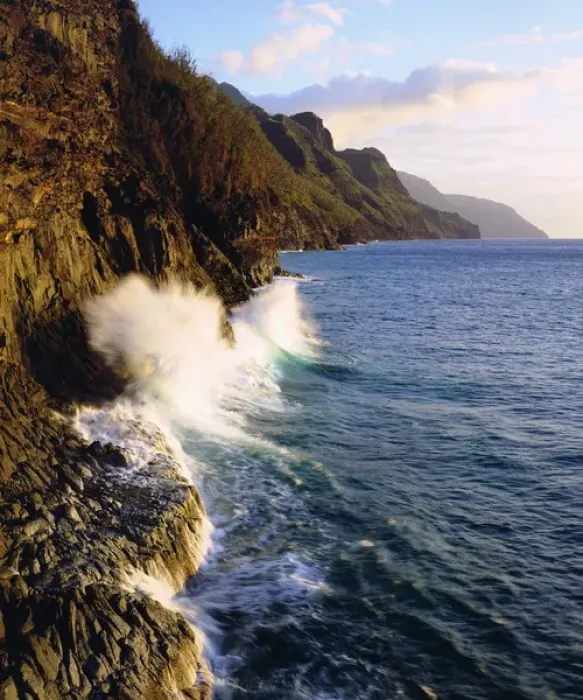 Framed Print : USA; Kauai Hawaii; Waves breaking on the Na Pali Coast Framed Print : USA; Kauai Hawaii; Waves breaking on the Na Pali Coast