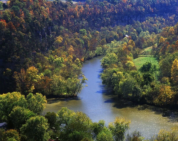 USA, Kentucky, Confluence of the Kentucky and Dix Rivers in the Bluegrass region