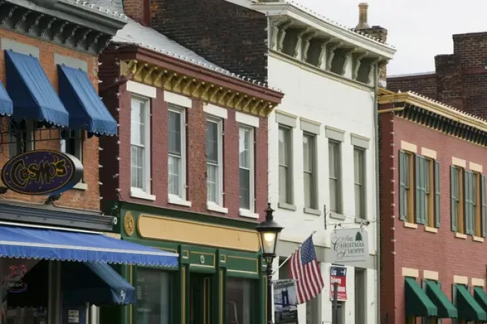 Framed Print : USA-Kentucky-Covington: Along Main Street (known as Mainstrasse due to there being Framed Print : USA-Kentucky-Covington: Along Main Street (known as Mainstrasse due to there being