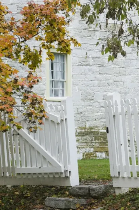Framed Print : USA-Kentucky-Harrodsburg: Shaker Village of Pleasant Hill- Detail of White Framed Print : USA-Kentucky-Harrodsburg: Shaker Village of Pleasant Hill- Detail of White