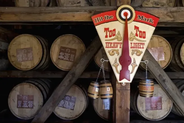 Framed Print : USA, Kentucky, Loretto. Bourbon aging in wood barrels at Makers Mark Kentucky