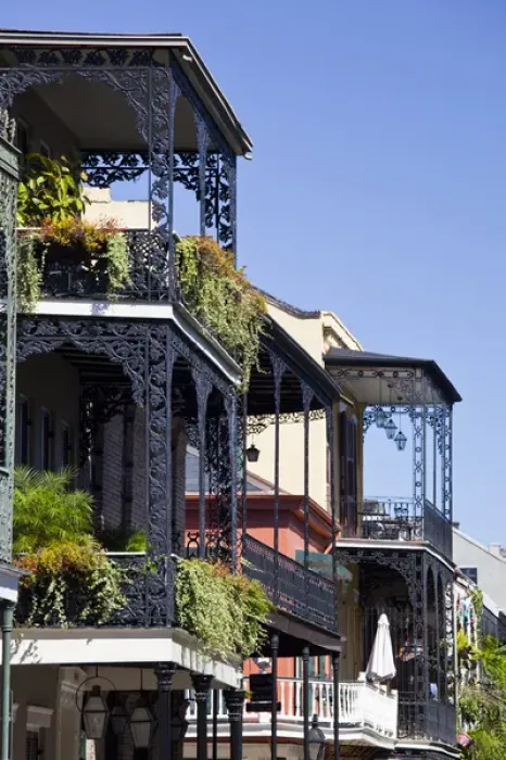 Framed Print : USA, Louisiana, New Orleans. French Quarter, balcony