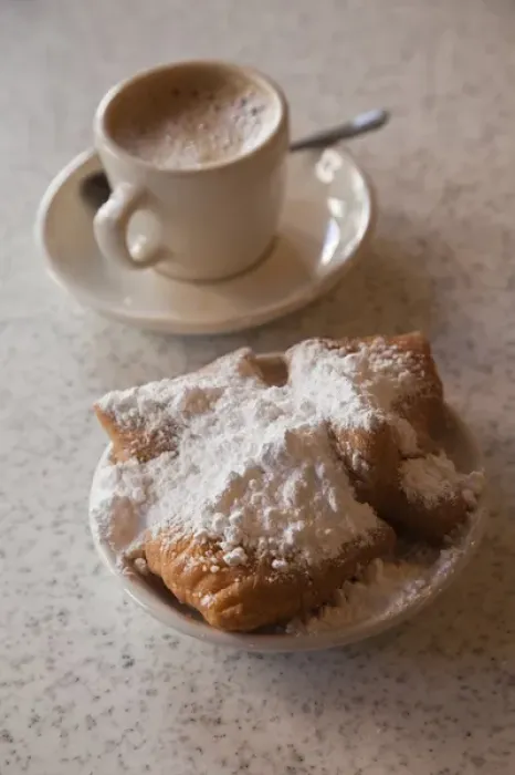 Framed Print : USA, Louisiana, New Orleans. French Quarter, beignets and cafe au lait at Cafe Du Monde Framed Print : USA, Louisiana, New Orleans. French Quarter, beignets and cafe au lait at Cafe Du Monde