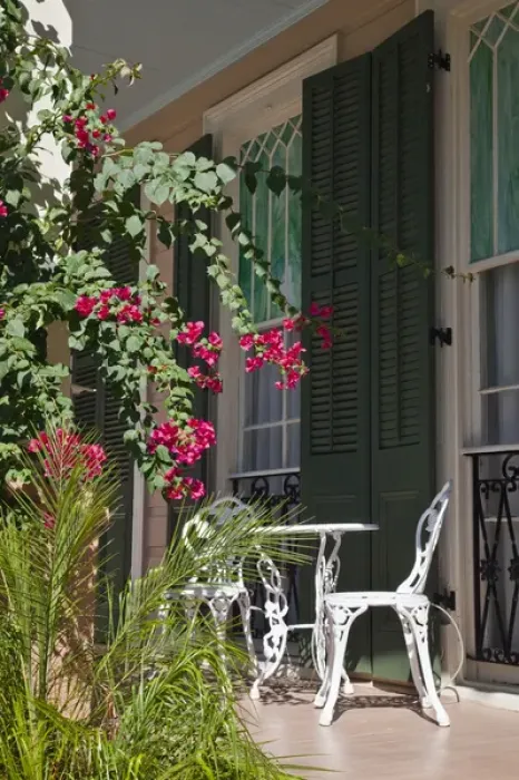 Framed Print : USA, Louisiana, New Orleans. French Quarter, porch detail