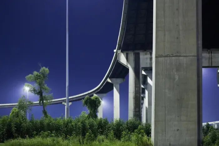 Framed Print : USA, Louisiana, New Orleans, Highway overpass at night Framed Print : USA, Louisiana, New Orleans, Highway overpass at night