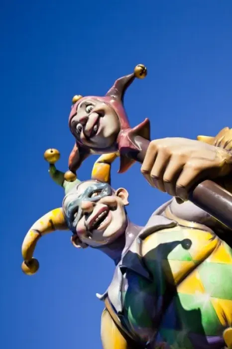 Framed Print : USA, Louisiana, New Orleans. Riverwalk, Mardi Gras jester statue Framed Print : USA, Louisiana, New Orleans. Riverwalk, Mardi Gras jester statue