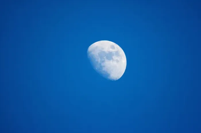 Framed Print : USA, Maine, Acadia National Park, Gibbous moon at dusk in clear blue sky Framed Print : USA, Maine, Acadia National Park, Gibbous moon at dusk in clear blue sky