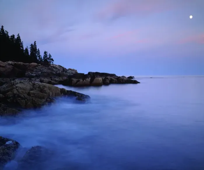 Framed Print : USA; Maine. Acadia National Park; Moonrise over the Atlantic Framed Print : USA; Maine. Acadia National Park; Moonrise over the Atlantic