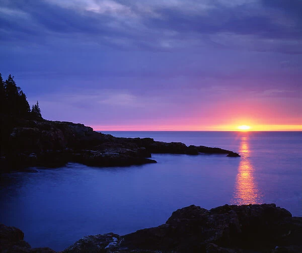 USA; Maine. Acadia National Park; Sunrise over the Atlantic