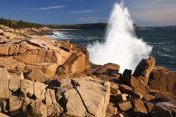 USA; Maine; Acadia National Park; Waves along the coastline