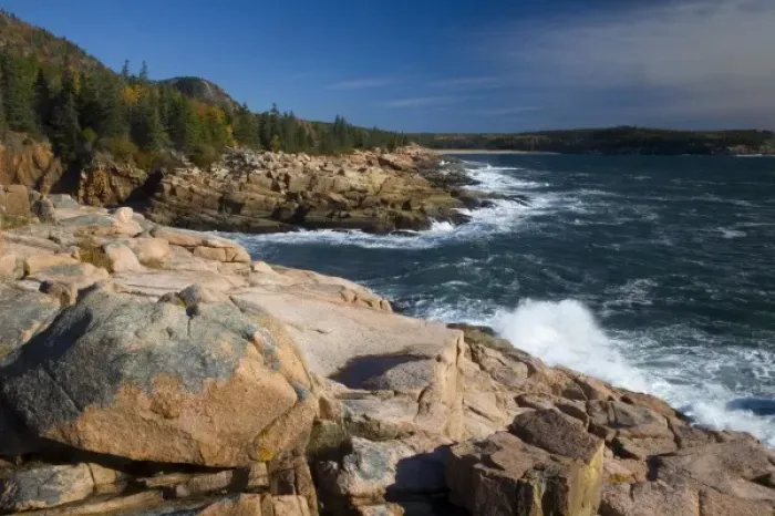 Framed Print : USA, Maine, Acadia National Park, Waves along the coastline
