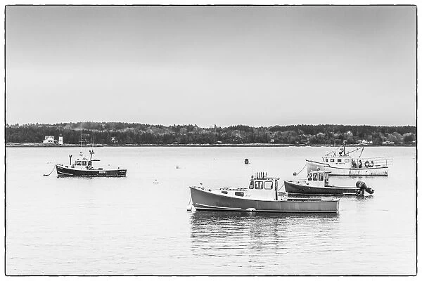 USA, Maine Five Islands. Fishing boats