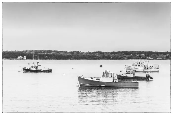 Framed Print : USA, Maine Five Islands. Fishing boats
