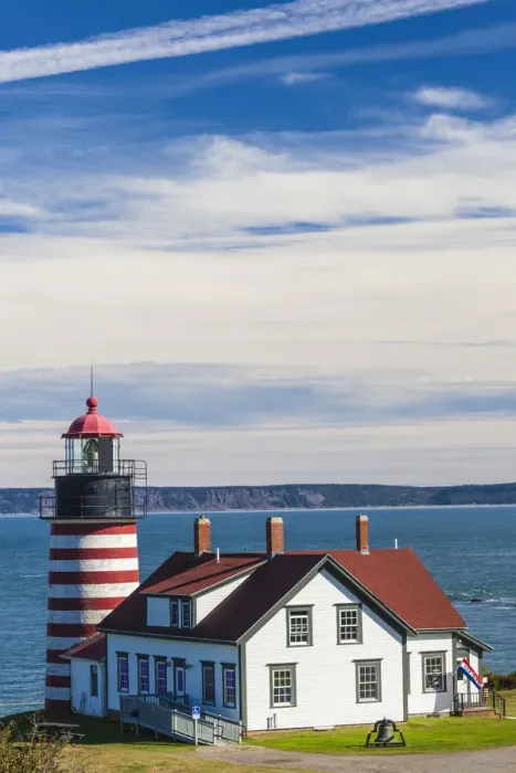 Framed Print : USA, Maine, Lubec. West Quoddy Head Light Framed Print : USA, Maine, Lubec. West Quoddy Head Light