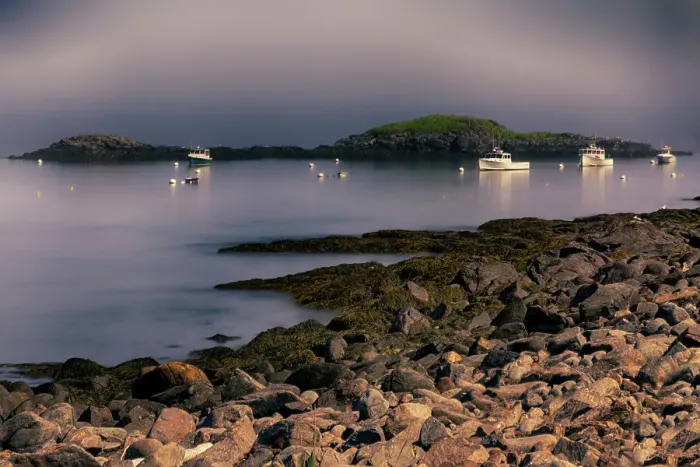 Framed Print : USA, Maine. Monhegan Island, rugged coastline