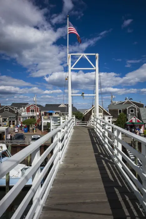Framed Print : USA, Maine, Ogunquit, Perkins Cove, pedestrian drawbridge