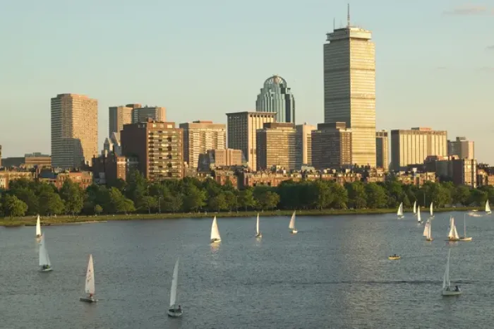 Framed Print : USA-Massachusettes-Boston: Back Bay View & Charles River Sunset / Summer Framed Print : USA-Massachusettes-Boston: Back Bay View & Charles River Sunset / Summer