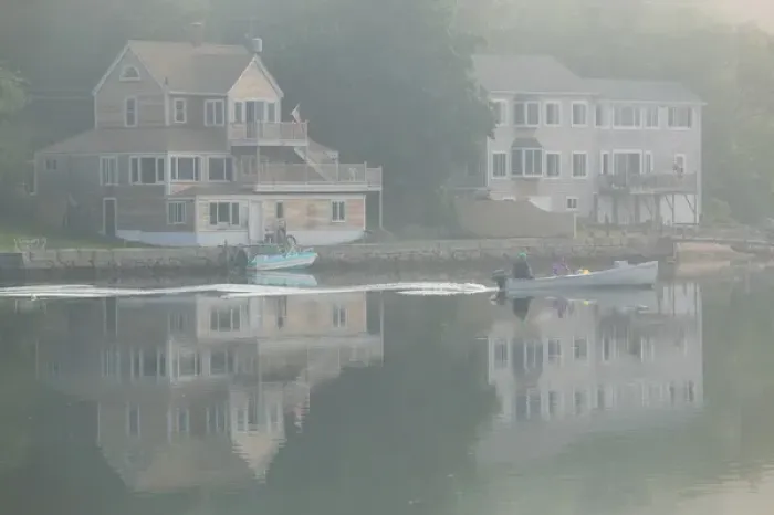 Framed Print : USA-Massachusettes-Gloucester: Morning Mist on Goose Cove Framed Print : USA-Massachusettes-Gloucester: Morning Mist on Goose Cove