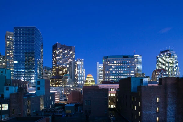 USA-Massachusetts-Boston: Financial District Office Buildings  /  Evening
