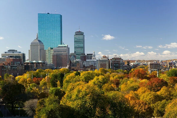 USA-Massachusetts-Boston: Office Buildings of the Back Bay and Boston Common  /  Autumn