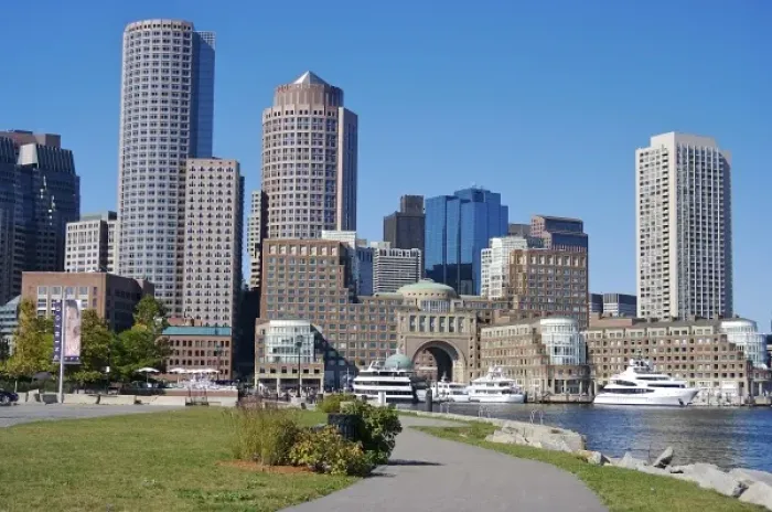 Framed Print : USA, Massachusetts, Boston. The skyline at Rowes Wharf Framed Print : USA, Massachusetts, Boston. The skyline at Rowes Wharf