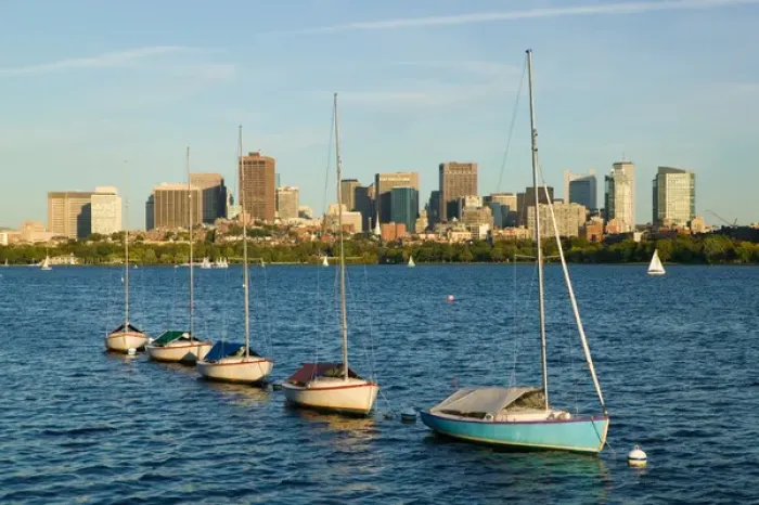 Framed Print : USA-Massachusetts-Boston: View of the Financial District and Charles River Framed Print : USA-Massachusetts-Boston: View of the Financial District and Charles River