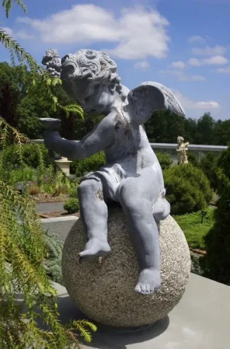 Framed Print : USA, Massachusetts, Boylston, sculpture in Tower Hill Botanic Garden