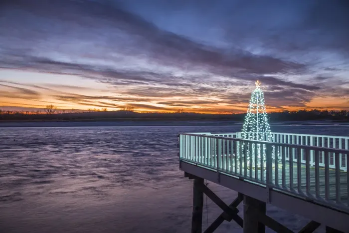 Framed Print : USA, Massachusetts, Cape Ann, Annisquam. Waterfront Christmas Tree Framed Print : USA, Massachusetts, Cape Ann, Annisquam. Waterfront Christmas Tree
